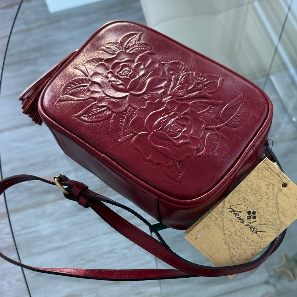 Crossbody bag by Patricia Nash - Josie Vintage Vegetable Tanned Rose Tooled